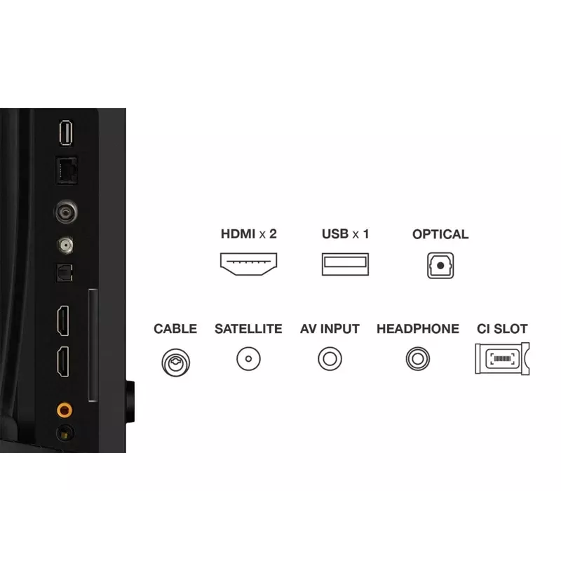 TCL 32V5C 32 colių QLED Full HD išmanusis televizorius, Android TV, 1920×1080, 60Hz, 2×HDMI, Wi‑Fi, Bluetooth, 20W, juodas