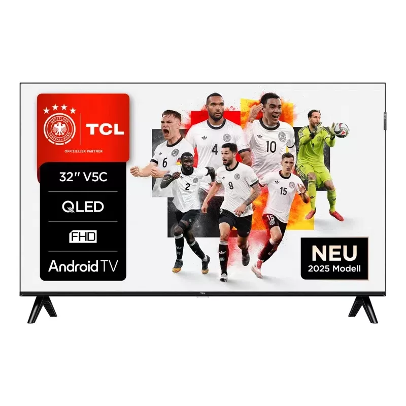 TCL 32V5C 32 colių QLED Full HD išmanusis televizorius, Android TV, 1920×1080, 60Hz, 2×HDMI, Wi‑Fi, Bluetooth, 20W, juodas