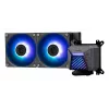 Viskas viename skysčio aušintuvas MSI MAG Coreliquid A15 240 — 240 mm radiatorius, 2×120 mm ventiliatoriai, LGA1700/AM4/AM5, juodas