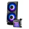 Viskas viename skysčio aušintuvas MSI MAG Coreliquid A15 240 — 240 mm radiatorius, 2×120 mm ventiliatoriai, LGA1700/AM4/AM5, juodas