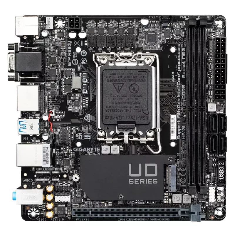 Motininė plokštė GIGABYTE H610I, Intel H610, LGA 1700, Mini-ITX