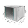 19 colių stovo spinta QOLTEC 9U modelis 54484, matmenys 600x500x450 mm