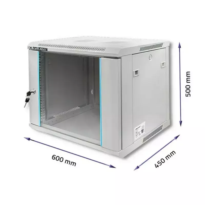 19 colių stovo spinta QOLTEC 9U modelis 54484, matmenys 600x500x450 mm