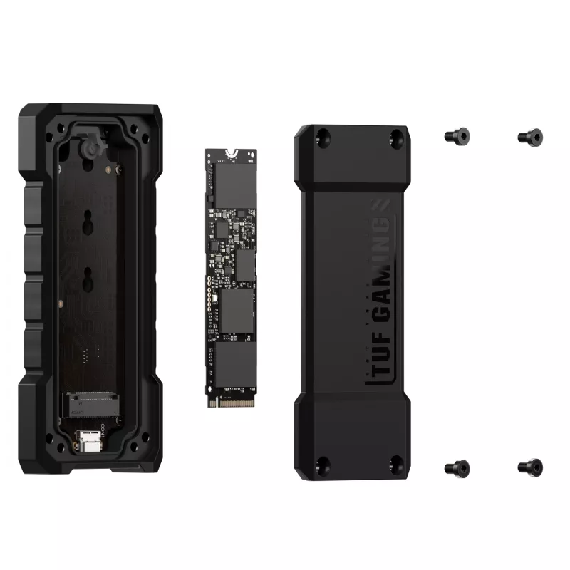 SSD enclosure ASUS TUF Gaming A2 Juoda for M.2 PCIe / SATA, USB 3.2 Gen 2x2 20 Gbit/s, up to 4 TB, aluminium, IP68