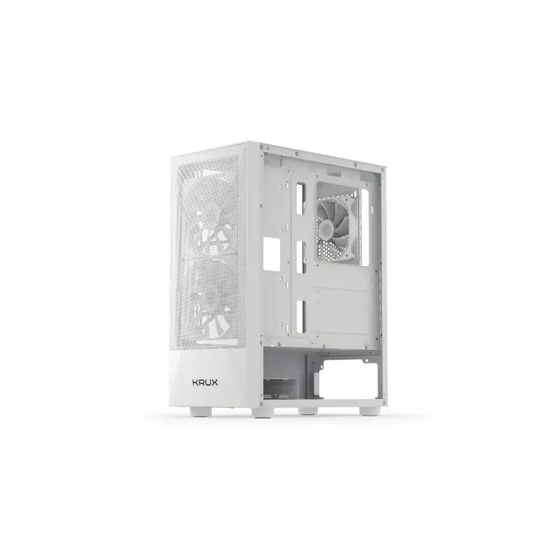 PC korpusas KRUX VAKO KRXD005 ATX juodas — grūdintas stiklas, RGB, palaiko Micro-ITX/ATX, 2×3,5 colio + 2×2,5 colio nišos, GPU iki 31 cm