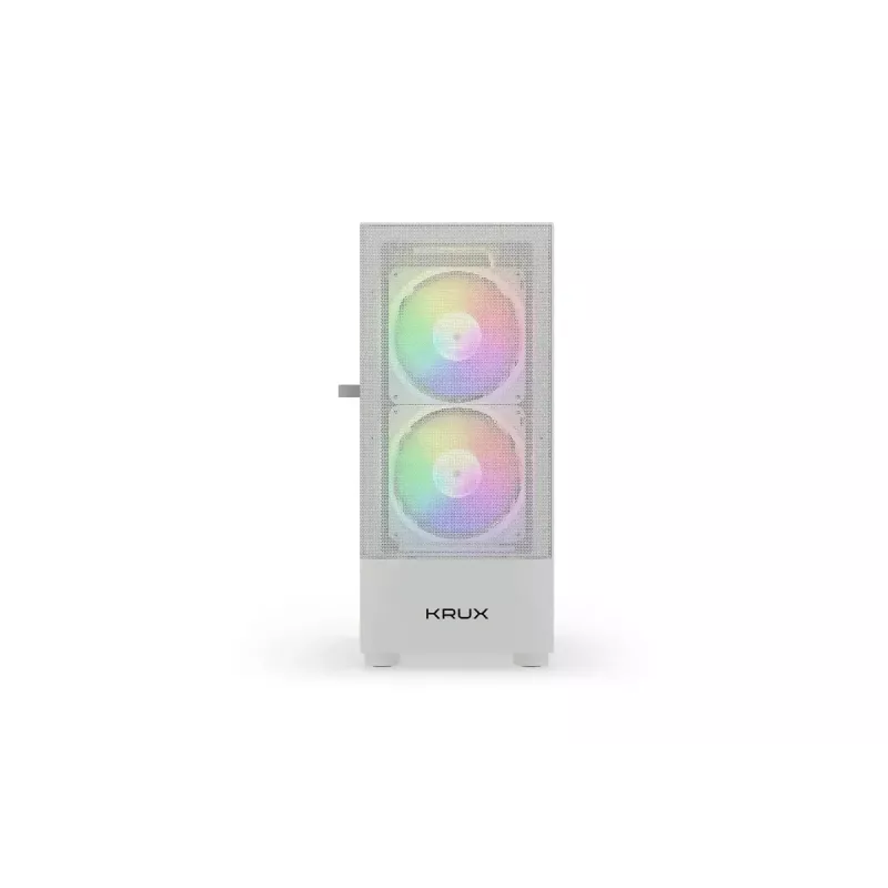 PC korpusas KRUX VAKO KRXD005 ATX juodas — grūdintas stiklas, RGB, palaiko Micro-ITX/ATX, 2×3,5 colio + 2×2,5 colio nišos, GPU iki 31 cm