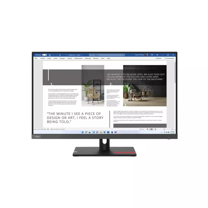 Monitorius Lenovo ThinkVision S27i-30 27 colių Full HD IPS LED 1920×1080, 100 Hz, 300 cd/m², 6 ms, HDMI x2, VESA 100×100