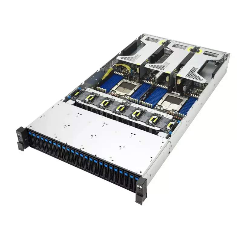 Serverio stovo platforma ASUS RS720A-E13-RS24G 2U AMD, 24x 2,5 colio lizdai, 2x SP5 CPU, 24 DIMM DDR5, 3 TB maks., Aspeed AST2600