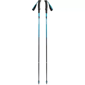 Žygio lazdos Juoda Diamond Distance Carbon Z — anglies pluošto sulankstomos lazdos, 110 cm, 3 segmentų, 264 g