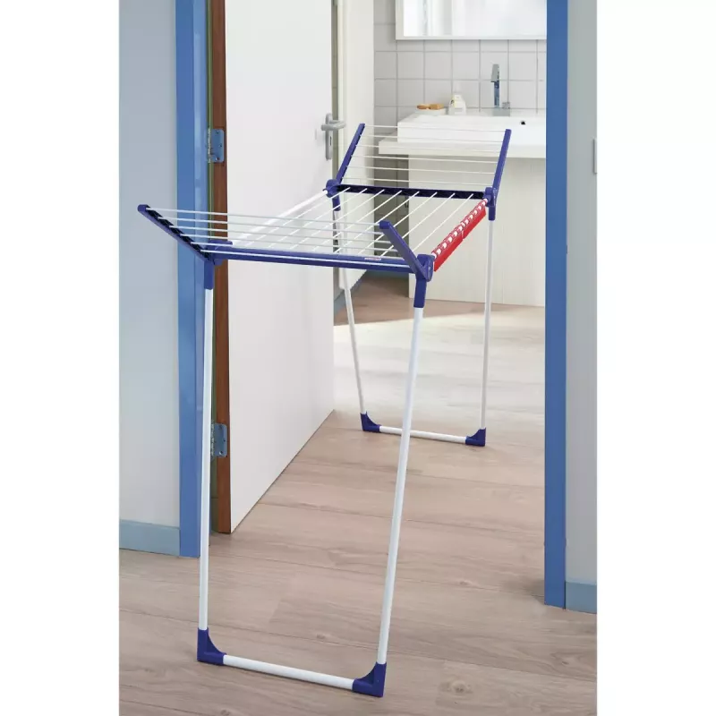 Ant grindų statoma drabužių džiovyklė Leifheit Pegasus 180 Plus — sulankstoma metalinė/plastikinė džiovyklė, 18 m džiovinimo vietos, 870×1570×660 mm