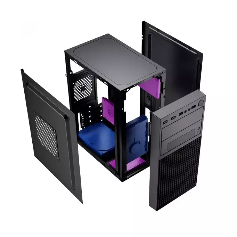 PC korpusas GEMBIRD Fornax K300 Mini Tower — Mini-ITX/Micro ATX, SPCC, 2,17 kg, USB 3.2, 1x2,5 col. lizdas, 4 išplėtimo lizdai