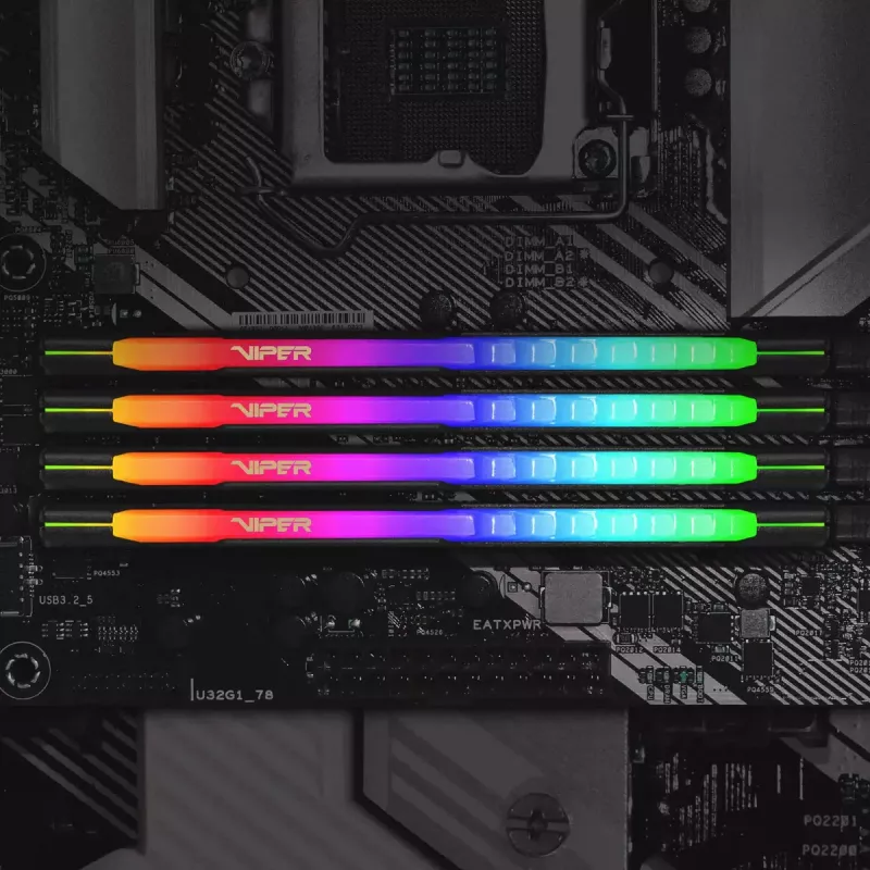 PATRIOT Viper Steel RGB DDR4 32GB (2x16GB) 3200MHz 288-pin DIMM, 44mm aukštis