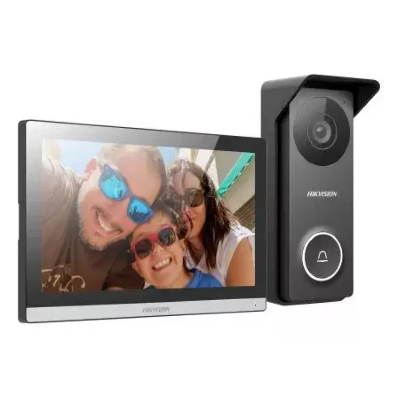 Vaizdo domofonas Hikvision DS-KIS313-P 7 colių talpinis jutiklinis ekranas, 1280×720, Wi‑Fi 802.11n, MicroSD, IP65, IK08
