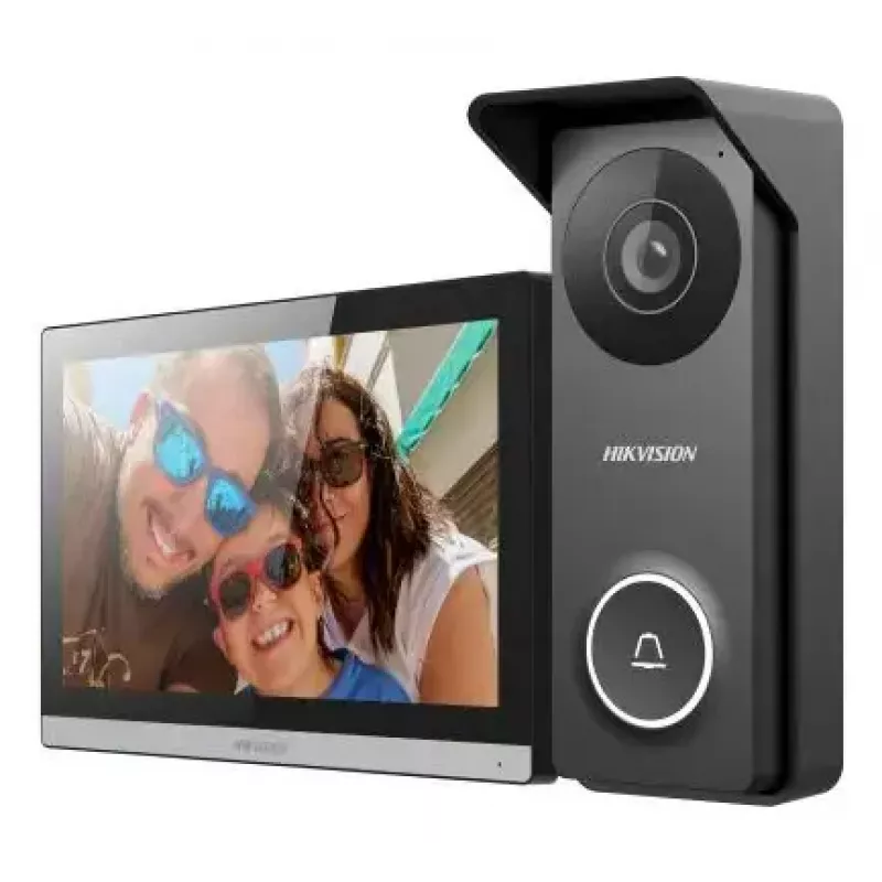 Vaizdo domofonas Hikvision DS-KIS313-P 7 colių talpinis jutiklinis ekranas, 1280×720, Wi‑Fi 802.11n, MicroSD, IP65, IK08