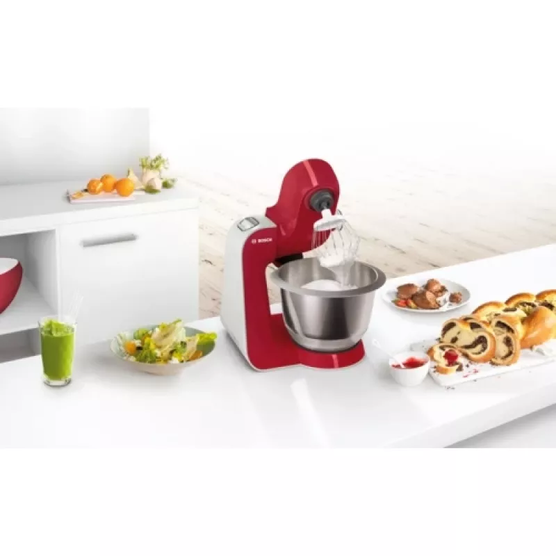 Bosch MUM58720 virtuvinis kombainas 1000 W 3.9 L pilka, raudona, nerūdijantis plienas