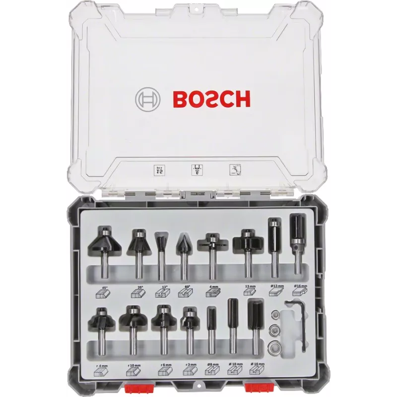 Bosch 2 607 017 471 frezavimo antgalis Antgalių rinkinys 15 vnt.