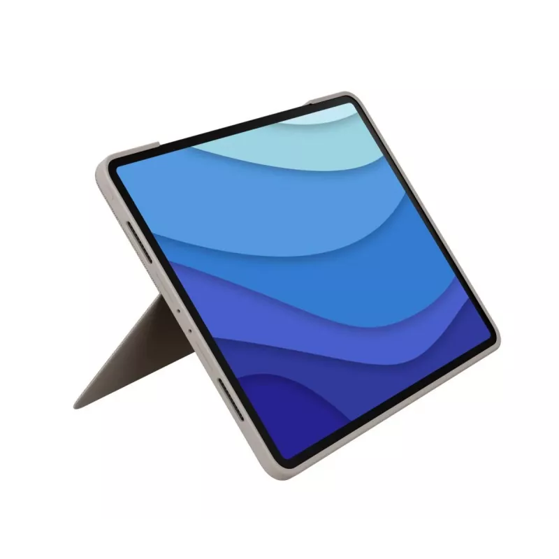 LOGITECH Combo Touch - Smėlio spalvos skirtas iPad Pro 12.9 col. (5-os kartos) - JAV tarptautinė QWERTY