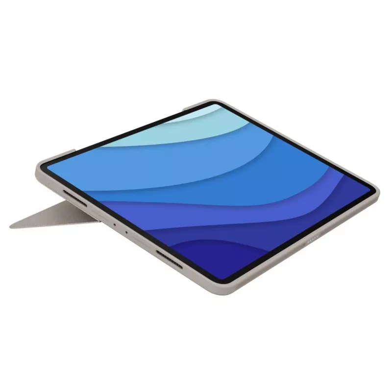 LOGITECH Combo Touch - Smėlio spalvos skirtas iPad Pro 12.9 col. (5-os kartos) - JAV tarptautinė QWERTY