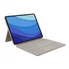 LOGITECH Combo Touch - Smėlio spalvos skirtas iPad Pro 12.9 col. (5-os kartos) - JAV tarptautinė QWERTY