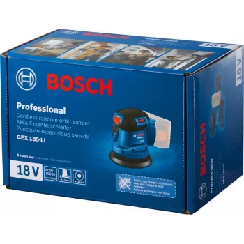 Bosch GEX 185-LI Professional ekscentrinis šlifuoklis 10000 OPM Mėlyna