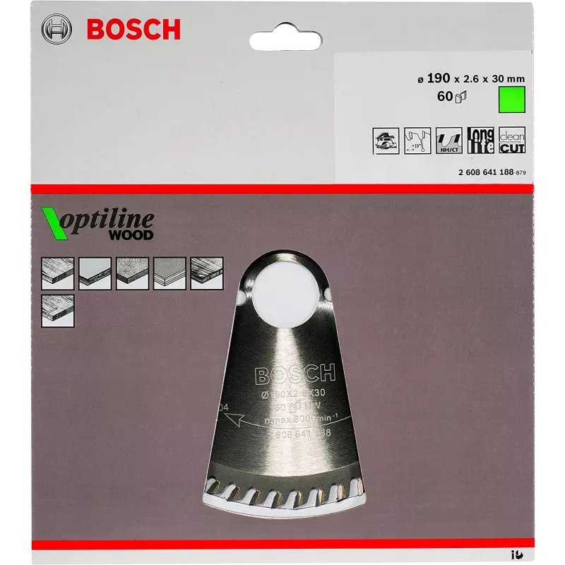 Diskiniai pjūklų diskai Bosch Optiline Wood 2608641188