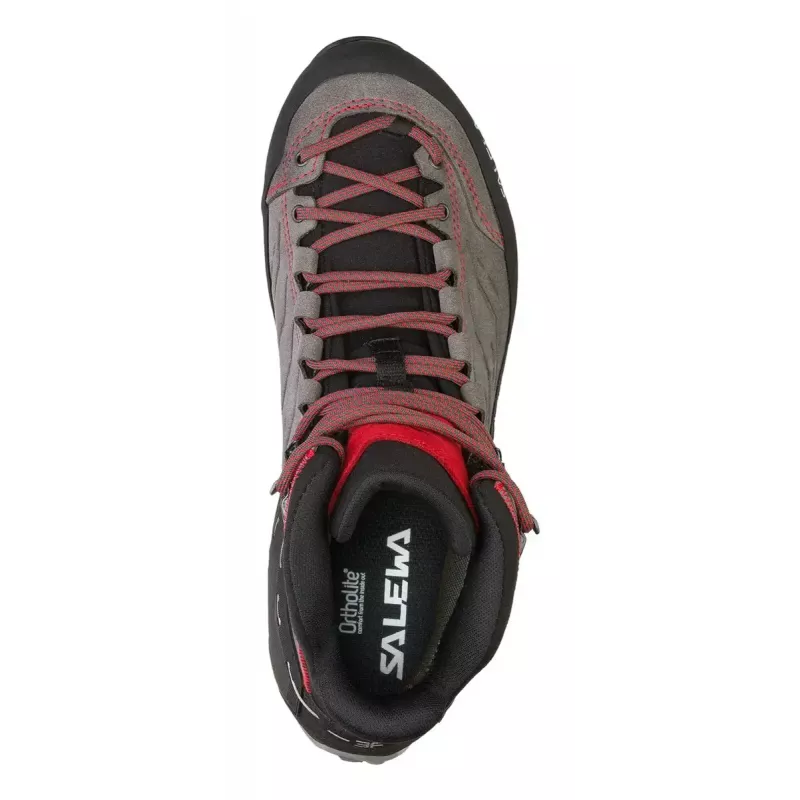 Salewa MTN Trainer Mid GTX vyriški suaugusiems anglies pilka raudona oda zomša Vibram