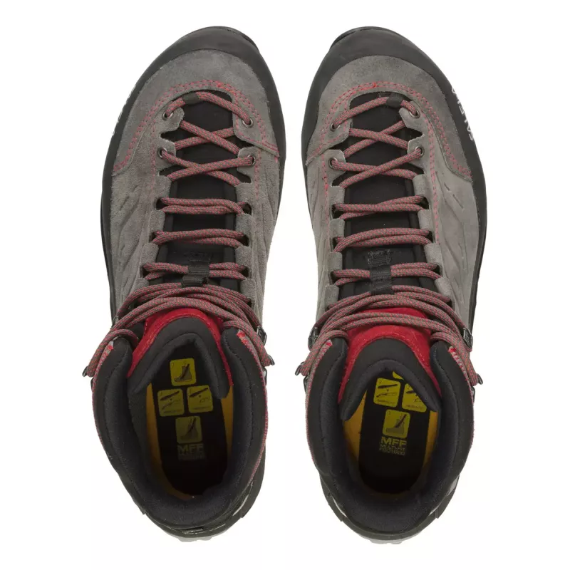 Salewa MTN Trainer Mid GTX vyriški suaugusiems anglies pilka raudona oda zomša Vibram