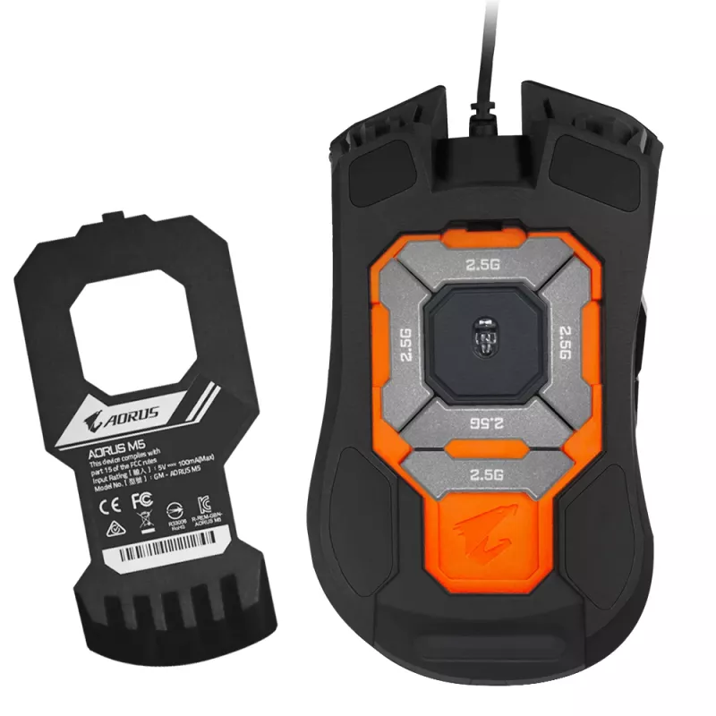GIGABYTE AORUS M5 pelė Žaidimams Dešiniarankiams USB Type-A Optinė 16000 DPI