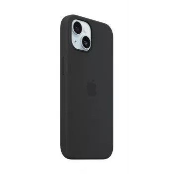 APPLE iPhone 15 – silikoninis dėklas su MagSafe – juodas