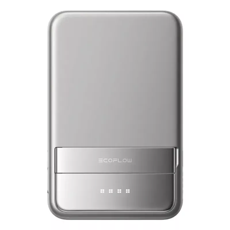 Power bank EcoFlow Rapid 5000 (Lithium-Ion 5000 mAh, PD fast charge, 30 W total, wireless, USB-C, Sidabrinė)