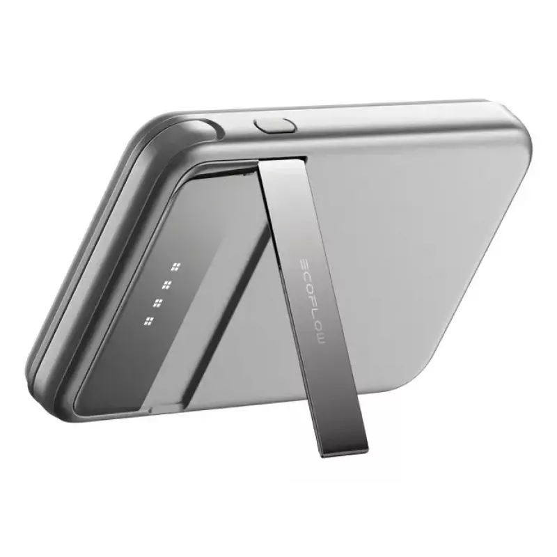 Power bank EcoFlow Rapid 5000 (Lithium-Ion 5000 mAh, PD fast charge, 30 W total, wireless, USB-C, Sidabrinė)