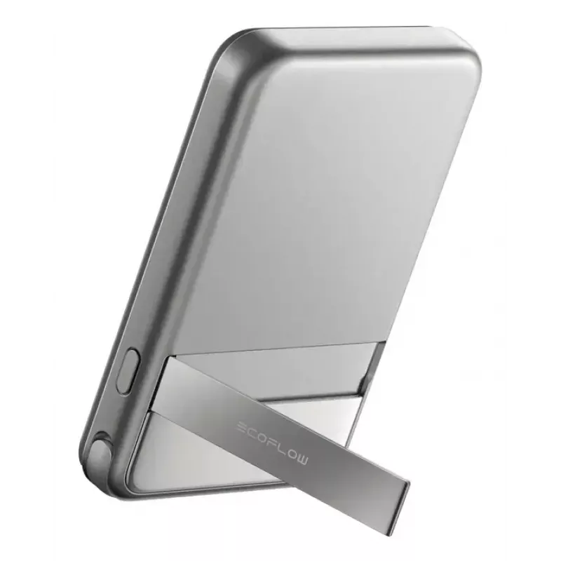 Power bank EcoFlow Rapid 5000 (Lithium-Ion 5000 mAh, PD fast charge, 30 W total, wireless, USB-C, Sidabrinė)
