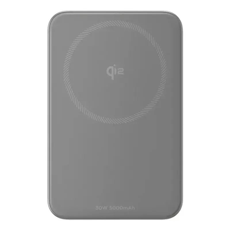 Power bank EcoFlow Rapid 5000 (Lithium-Ion 5000 mAh, PD fast charge, 30 W total, wireless, USB-C, Sidabrinė)