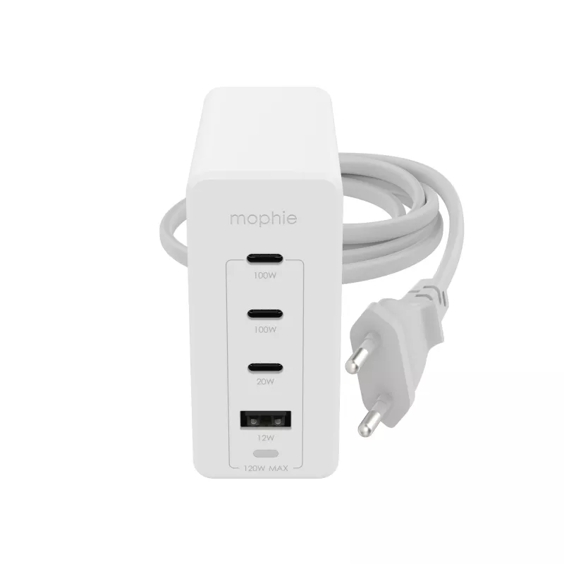 mophie Accessories-Sieninis adapteris-USB-C-PD-HUB-120W-GAN-Balta-EU(3xUSBC + 1xUSBA)