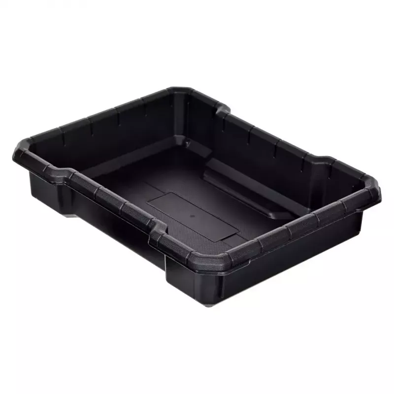 Sukraunami sandėliavimo dėžės Keter 250927 — 3 sukraunamų technopolimero organizatorių rinkinys su ratukais ir užraktu, 525×694×411 mm, juodos