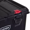 Sukraunami sandėliavimo dėžės Keter 250927 — 3 sukraunamų technopolimero organizatorių rinkinys su ratukais ir užraktu, 525×694×411 mm, juodos