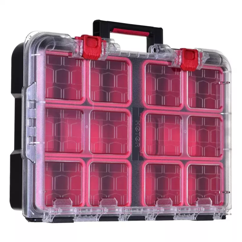 Sukraunami sandėliavimo dėžės Keter 250927 — 3 sukraunamų technopolimero organizatorių rinkinys su ratukais ir užraktu, 525×694×411 mm, juodos