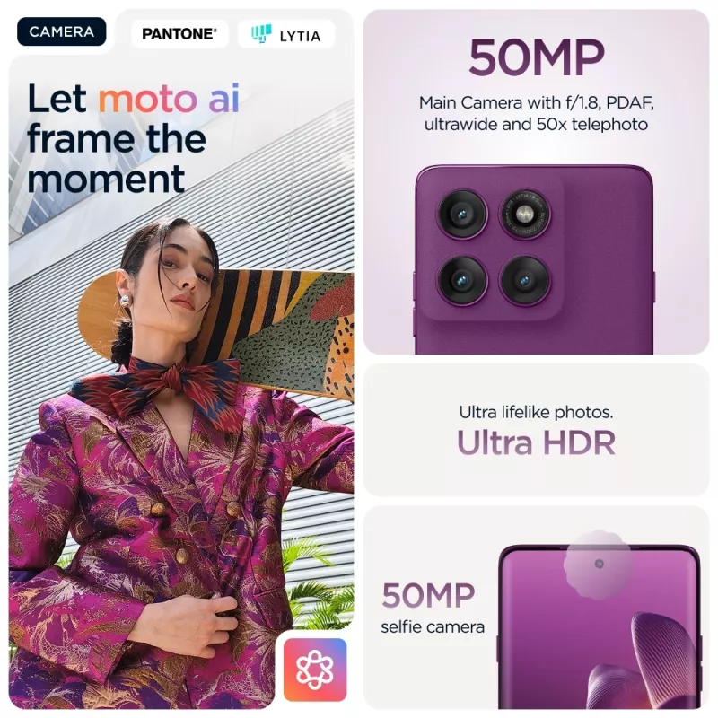 Motorola edge 60 pro 16.9 cm (6.67 colio) Dual SIM Android 15 5G USB Type-C 12 GB 512 GB 6000 mAh Violetinė