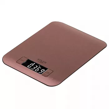 Elektroninės virtuvės svarstyklės Adler AD 3183 — 5 kg talpa, 1 g tikslumas, nerūdijančio plieno svėrimo paviršius, vario spalva