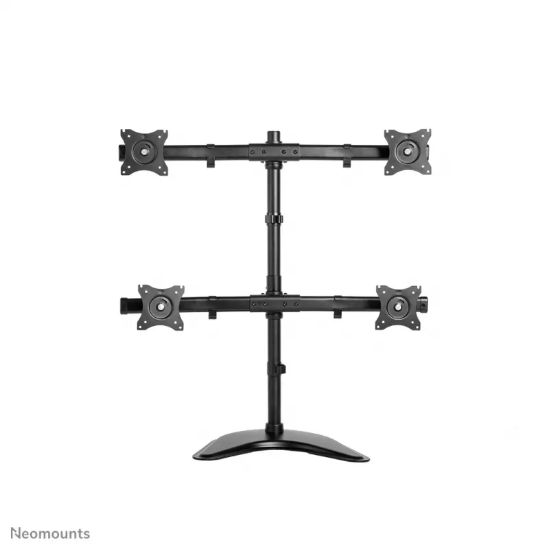 Neomounts NM-D335D4Juoda monitoriaus stovas 10-27 col., spaustuvas/laisvai stovintis/praėjimo angos tvirtinimas, 8 kg, 25.4 cm (10 col.), 68.6 cm (27 col.), 100 x 100 mm, juoda