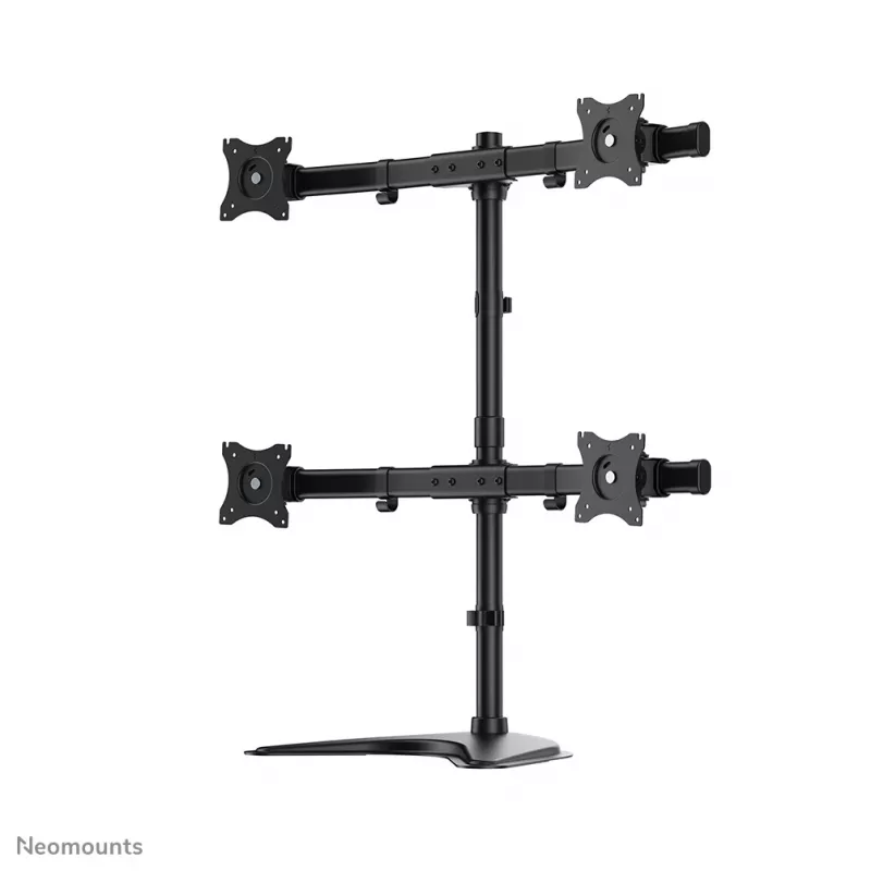 Neomounts NM-D335D4Juoda monitoriaus stovas 10-27 col., spaustuvas/laisvai stovintis/praėjimo angos tvirtinimas, 8 kg, 25.4 cm (10 col.), 68.6 cm (27 col.), 100 x 100 mm, juoda