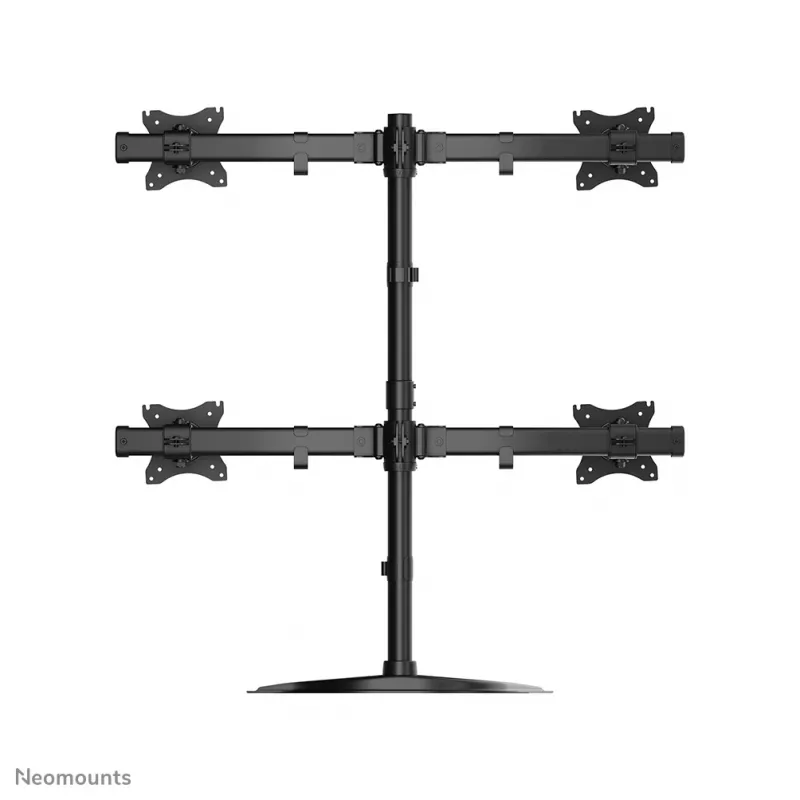 Neomounts NM-D335D4Juoda monitoriaus stovas 10-27 col., spaustuvas/laisvai stovintis/praėjimo angos tvirtinimas, 8 kg, 25.4 cm (10 col.), 68.6 cm (27 col.), 100 x 100 mm, juoda