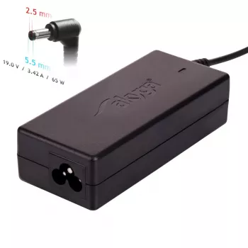 AKYGA nešiojamojo kompiuterio maitinimo adapteris - 19V/3.42A, 65W maitinimas ir 5.5 x 2.5 mm kištukas