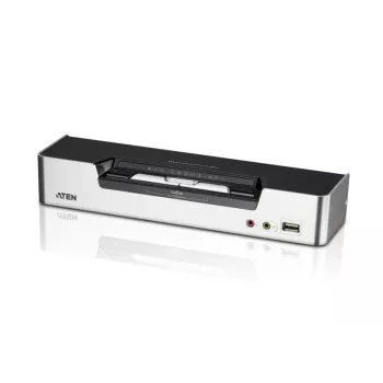 ATEN 2 prievadų USB DVI dviejų ekranų KVM komutatorius su garsu ir USB 2.0 šakotuvu (komplekte KVM laidai)