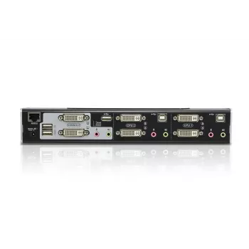 ATEN 2 prievadų USB DVI dviejų ekranų KVM komutatorius su garsu ir USB 2.0 šakotuvu (komplekte KVM laidai)