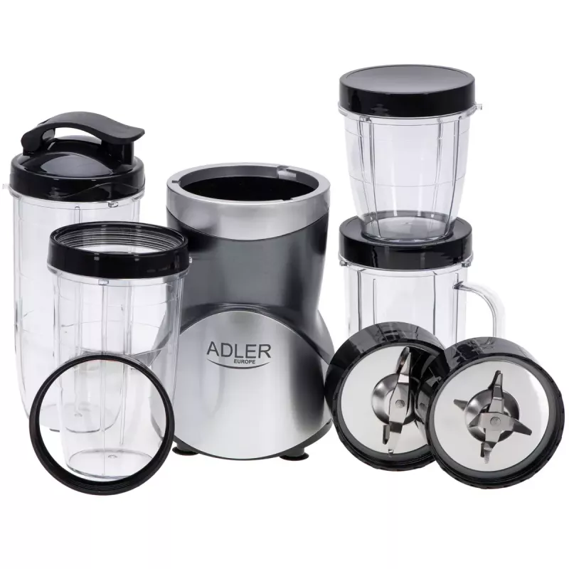 Stalinis trintuvas Adler AD 4084 Smoothie rinkinys – 500 W (maks. 1200 W), 0,7 L stiklinis indas, nuimamas dubuo, juoda