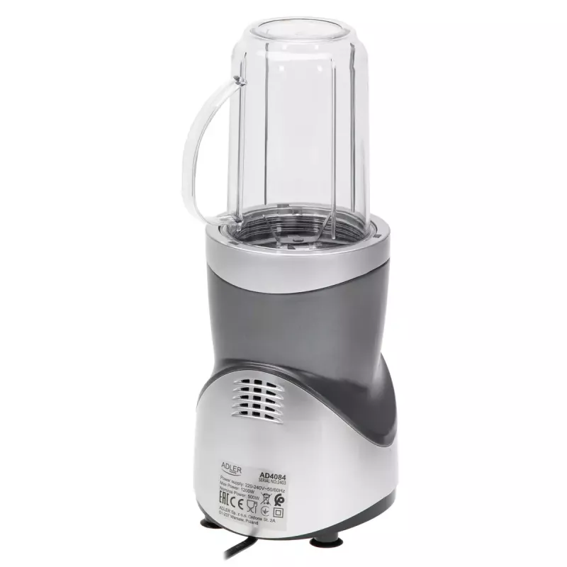 Stalinis trintuvas Adler AD 4084 Smoothie rinkinys – 500 W (maks. 1200 W), 0,7 L stiklinis indas, nuimamas dubuo, juoda
