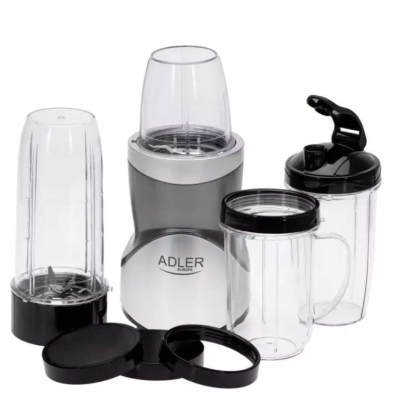 Stalinis trintuvas Adler AD 4084 Smoothie rinkinys – 500 W (maks. 1200 W), 0,7 L stiklinis indas, nuimamas dubuo, juoda