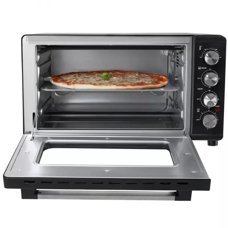 Mini krosnelė Adler AD 6030 — 30 L / 1500 W, mechaninis laikmatis, grilis su sukama ietimi, 230°C, pastatoma, juoda