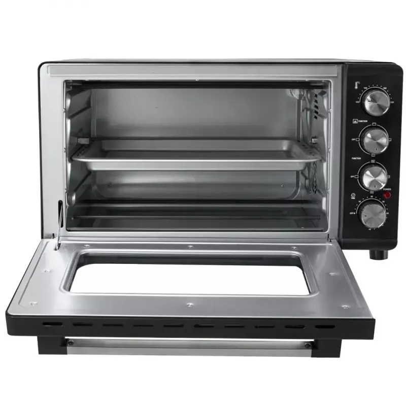 Mini krosnelė Adler AD 6030 — 30 L / 1500 W, mechaninis laikmatis, grilis su sukama ietimi, 230°C, pastatoma, juoda